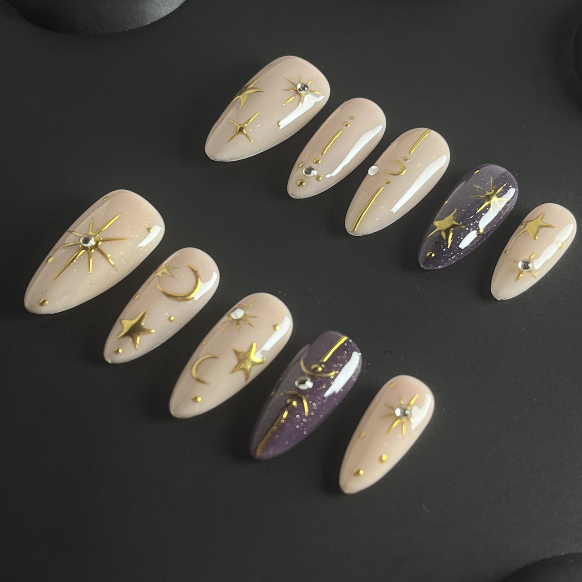 Moonlit Lilac short almond press-on nails - view 1