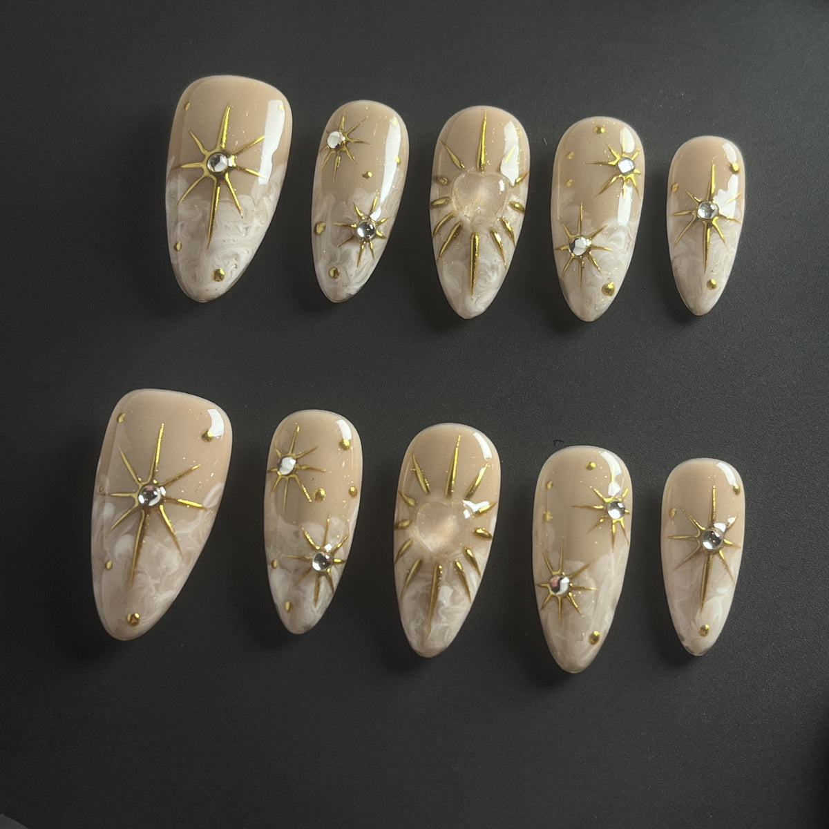 Pearl Starfall short almond press-on nails - view 3