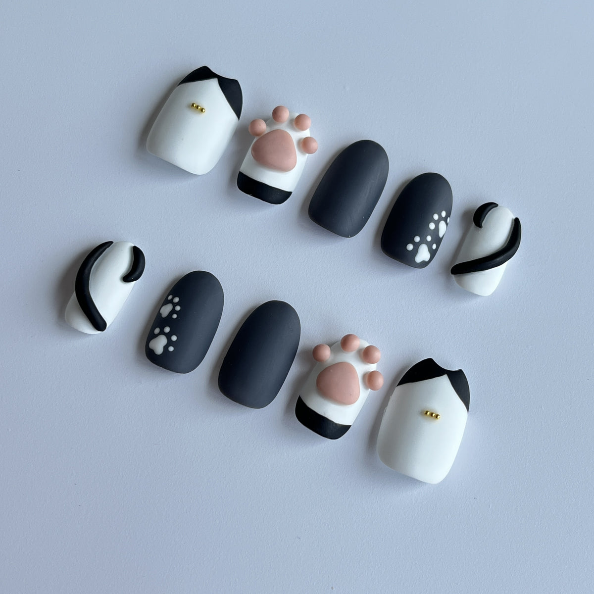 Monochrome Bow Edit short almond press-on nails - view 1