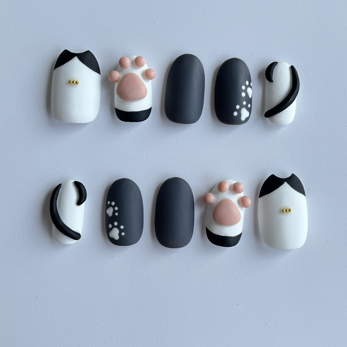 Monochrome Bow Edit short almond press-on nails - view 2