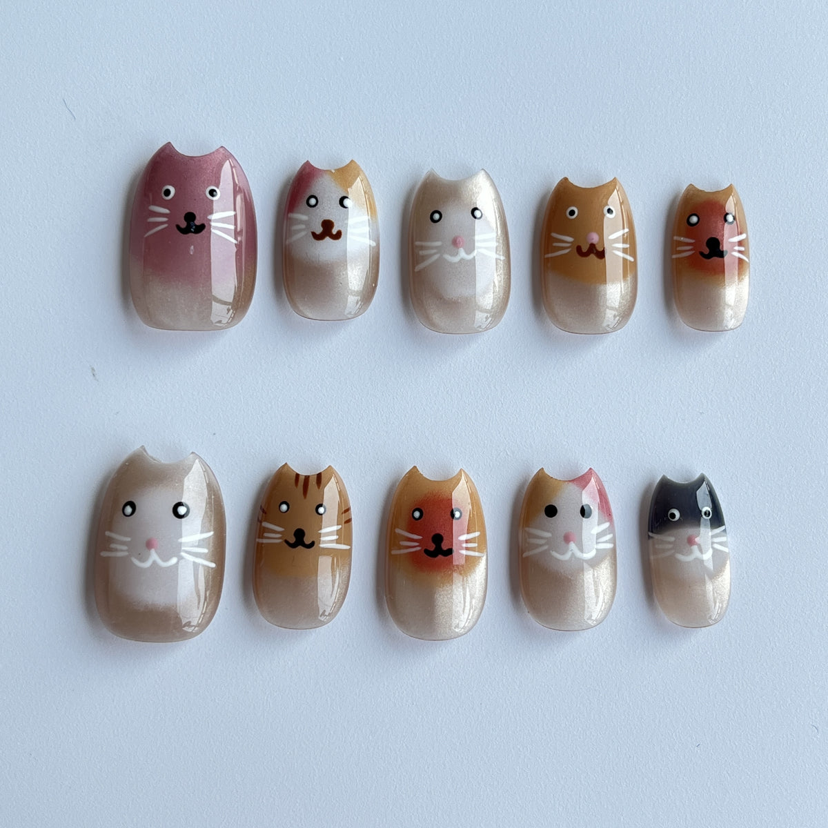 Caramel Tortoiseshell short almond press-on nails - view 2