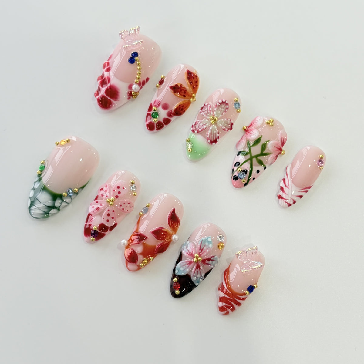 Wildflower Picnic short almond press-on nails - view 1
