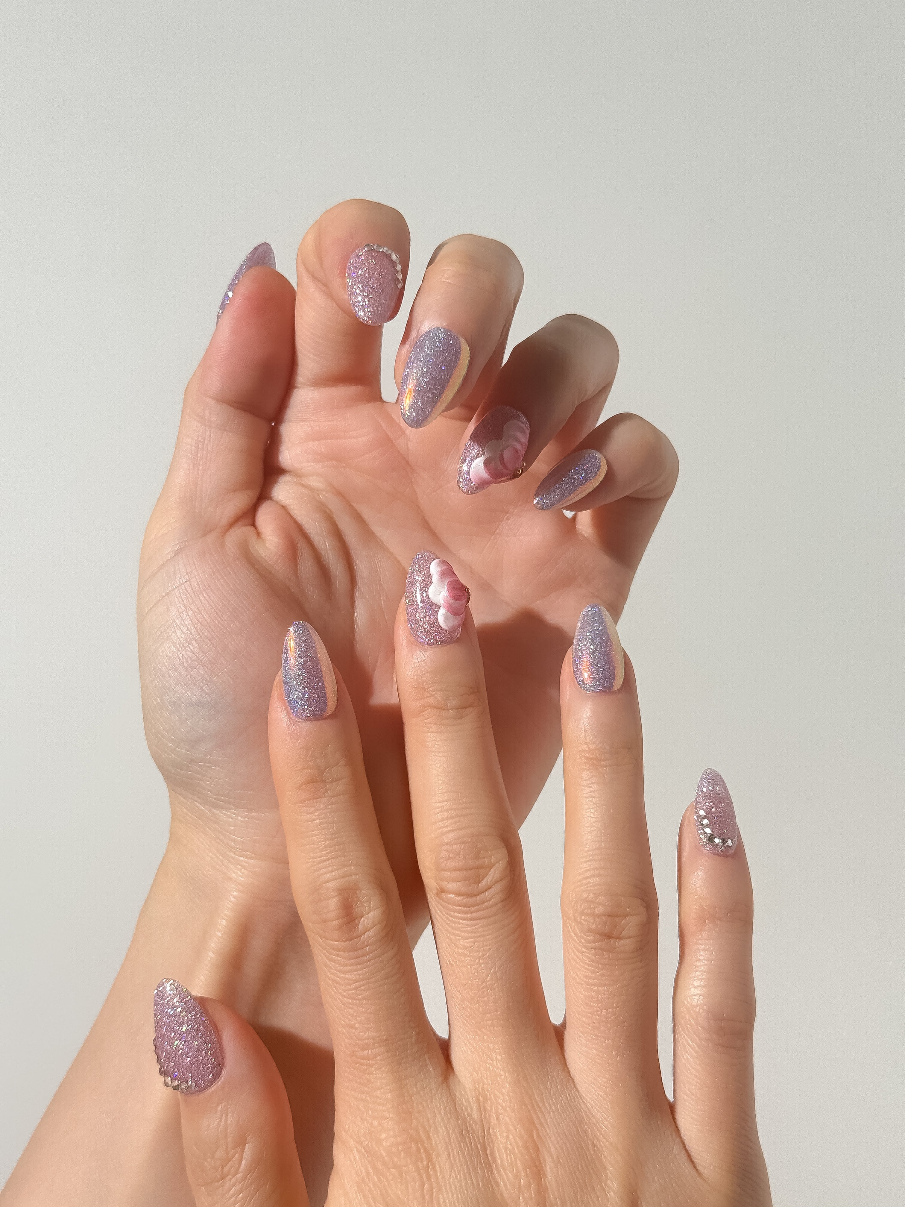 Stardust Bloom press-on nails lifestyle 2
