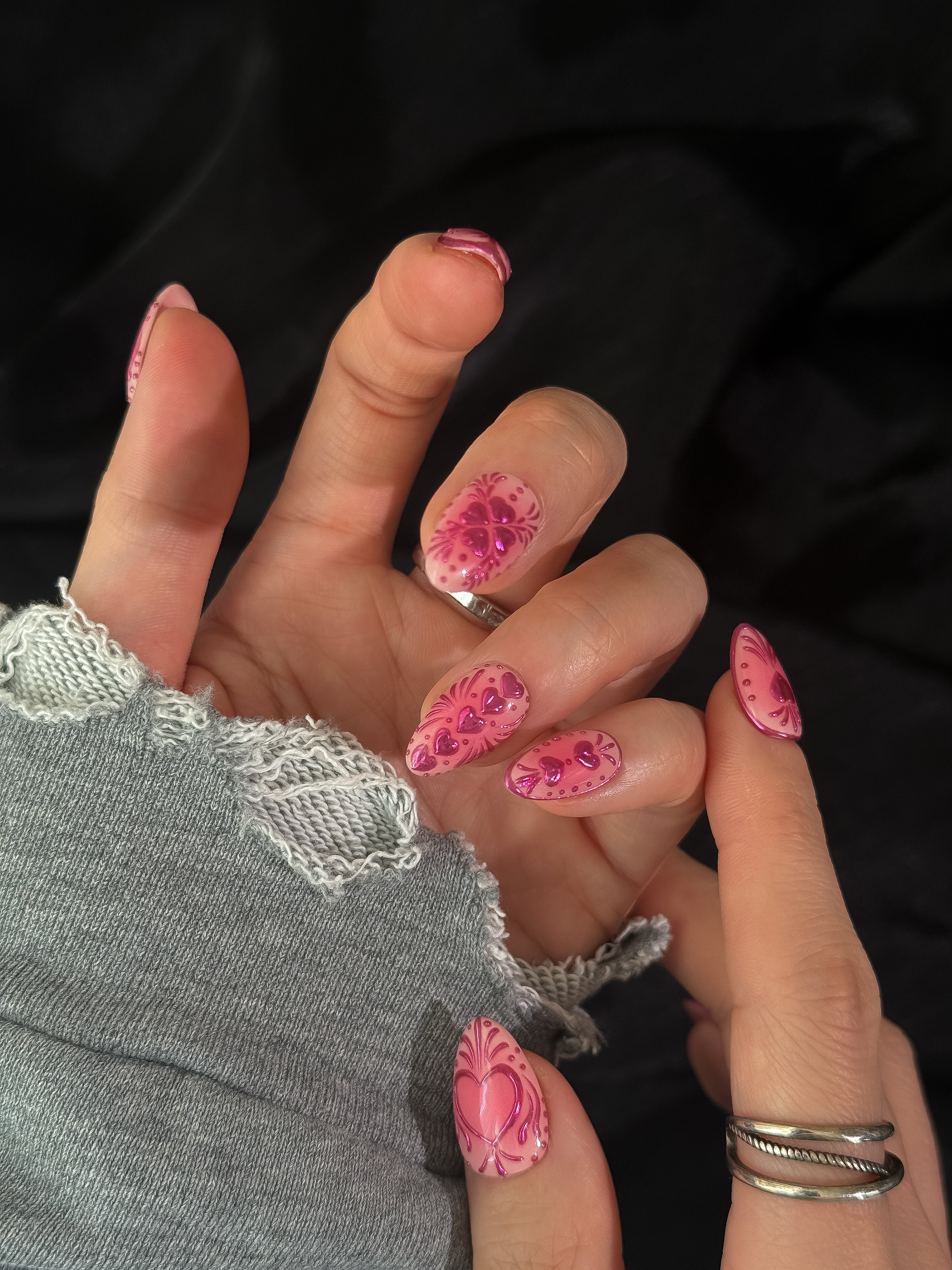Crimson Devotion press-on nails lifestyle