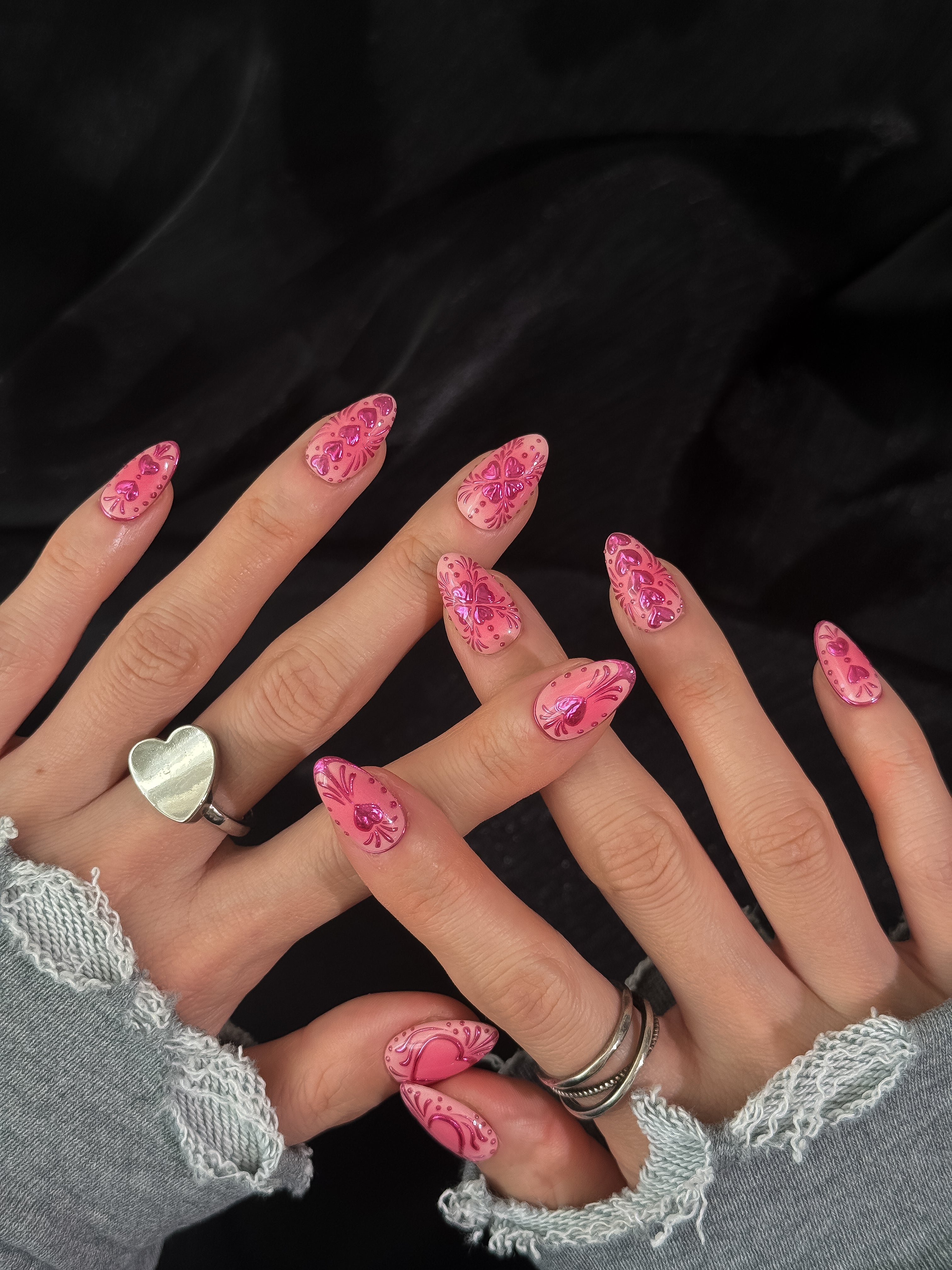 Crimson Devotion press-on nails lifestyle 2