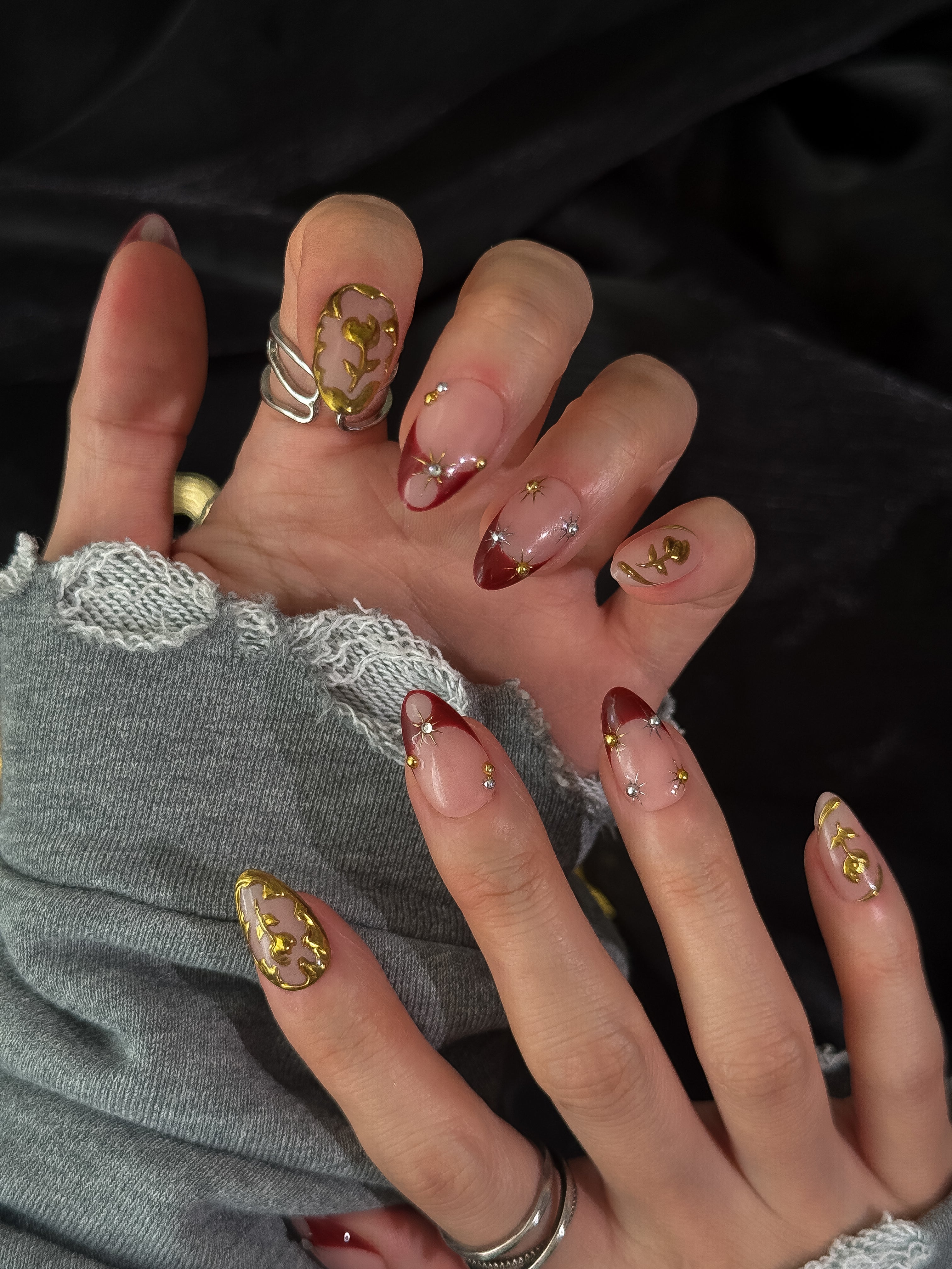 Golden Rose press-on nails lifestyle